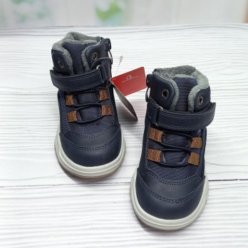 Осенние ботинки для мальчика, синие, застёжка на липучке