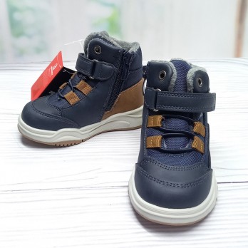 детские ботинки для мальчика, застёжки на липучках, цвет: синий