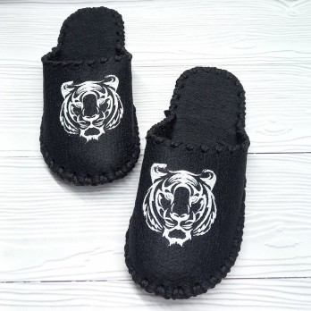 Мужские войлочные тапочки, чёрного цвета