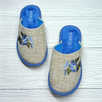 Женские бежевые тапочки Белста,  велюровая стелька