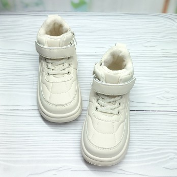 Ботинки для девочки, внутри флис, назастёжка на липучке и замке, весна/осень