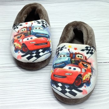 Домашние тапочки Валди для мальчика,  коричневые, велюровые