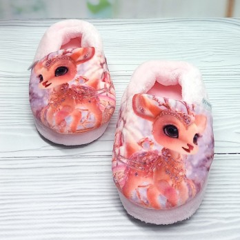 Розовые комнатные тапочки Валди, велюровые, для девочки.