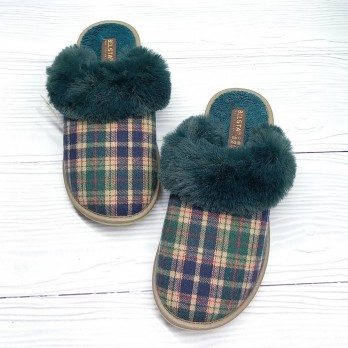 Тапочки в клетку женские, тм Белста, махровая стелька