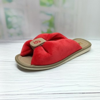 Женские домашние тапочки Белста велюровые красные