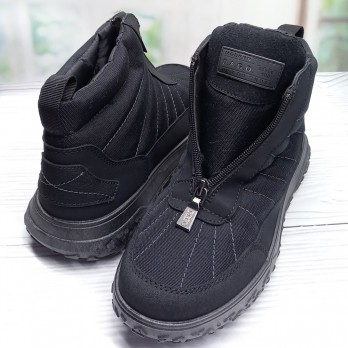 чёрные текстильные полусапоги мужские