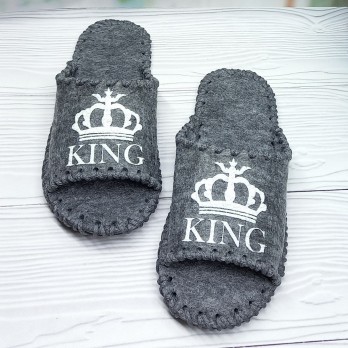 серые мужские тапочки из фетра, тм Vends