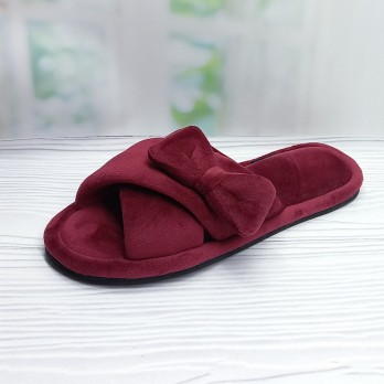 Женские велюровые комнатные тапочки, Белста, бордовые