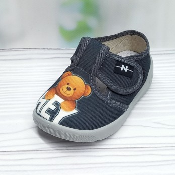 Детские тапочки Natur для мальчика, серые