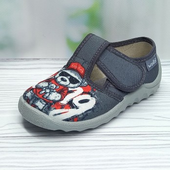 Детские текстильные тапочки Waldi для мальчика, серые