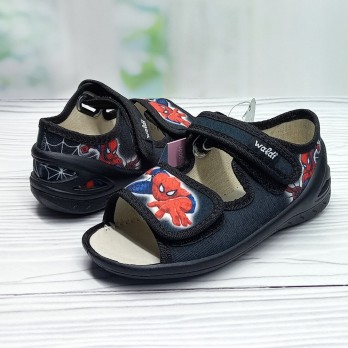 Детские открытые тапочки, чёрные, для мальчика