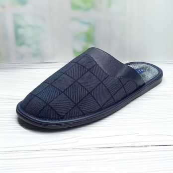 Мужские домашние тапочки Белста, синие, закрытый носок.