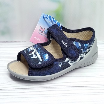 Детские текстильные сандалии для мальчика, тм Waldi, синие