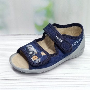 Детские текстильные сандалии для мальчика, тм Waldi, синие