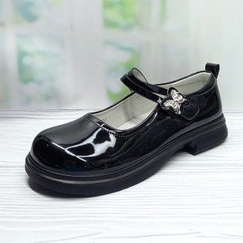 Детские лаковые туфли для девочки, тм Apawwa, чёрные