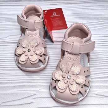Детские розовые сандали для девочки, кожаная стелька, супинатор, твёрдый задник.