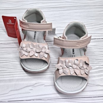 Детские сандалии для девочки, розовые, открытый носок и закрытая пятка.