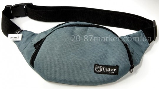 Серая сумка на пояс