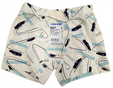 Трусы боксёры для мальчика принт - авто на дороге, бежевые