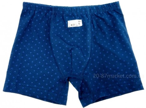 Трусы боксеры синие для мальчика "принт - якорь" арт.17147
