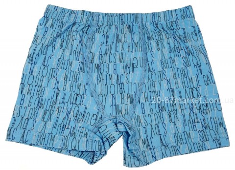 Трусы боксёры для мальчика голубого цвета с изображением букв