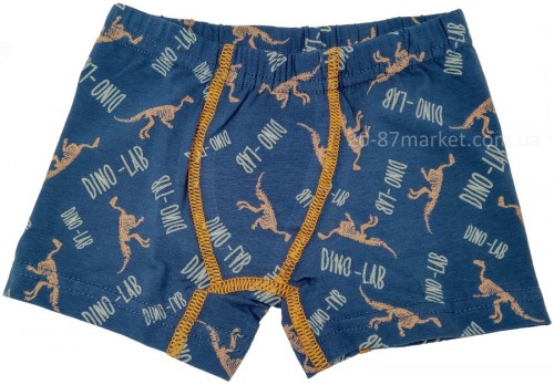 Трусы боксёры синего цвета для мальчика с изображением динозавриков