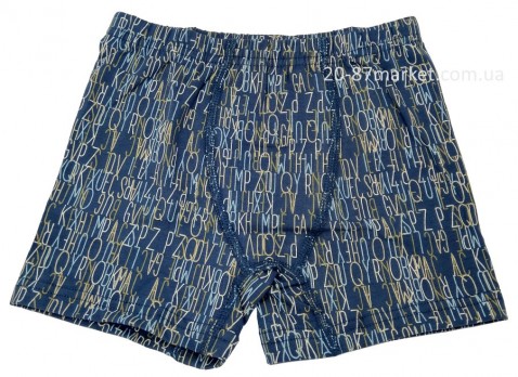 Трусы боксеры для мальчика, синие, принт -  цветные буквы  производитель: Baykar