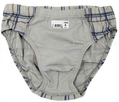 Трусы для мальчика серого цвета в клеточку