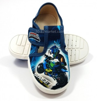 Тапочки на липучках синего цвета