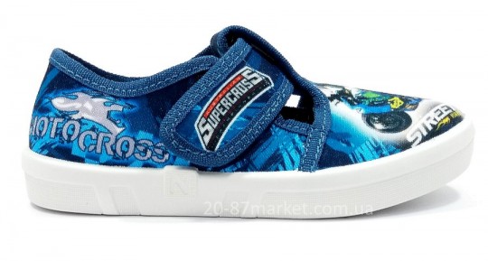 Тапочки на липучках синего цвета