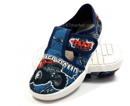 Синие тапочки на липучках