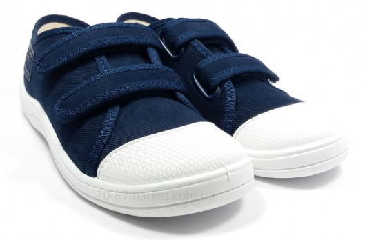 Кеды на липучках синего цвета