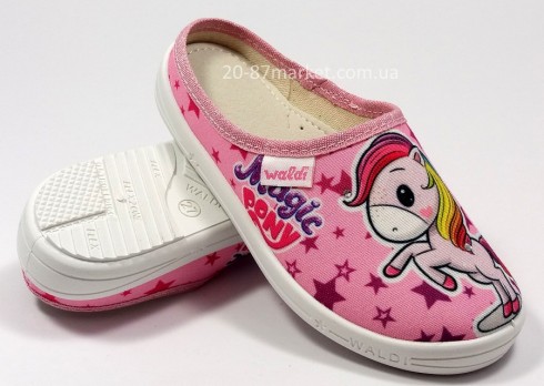 Тапочки для девочки розовые, без задников