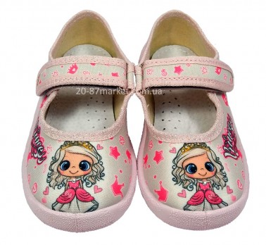 Розовые тапочки на липучках для девочки