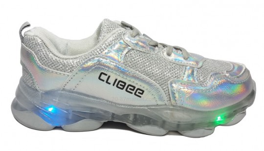 Светящаяся подошва на серіх кроссовках