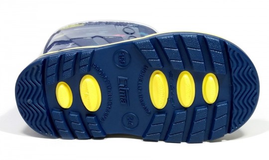 Синие сапожки для мальчика вид с низу - подошва