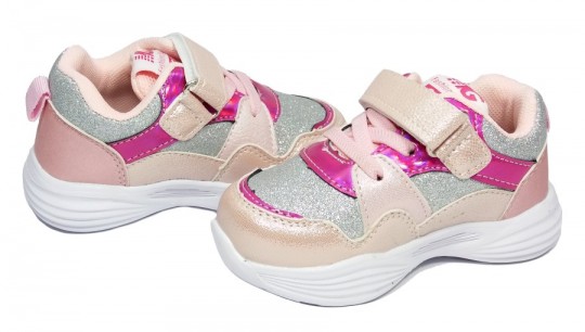 Розовые кроссовки для девочки на липучках