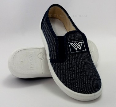 Слипоны тёмно синего цвета - джинс