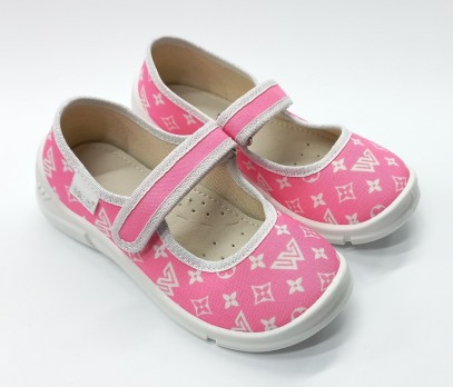 Тапочки на липучках, розовые, белая подошва