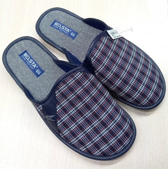 Тапочки мужские закрытые арт.33369 р.41-45 Белста синие, клетка