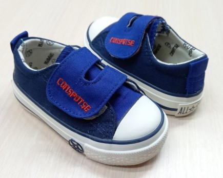 Кеды синего цвета, липучки