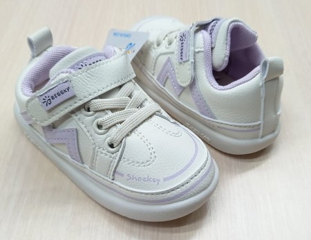 Кроссовки для девочки, цвет белый, липучки, белая подошва