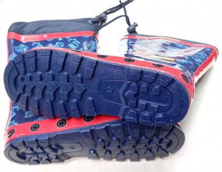 Синие сапожки, синяя подошва, материал - резина