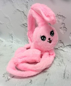 Наушники с ушками, ушки поднимаются, розового цвета