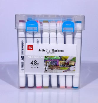 Скетч-маркеры в пластиковом боксе, 48 цветов