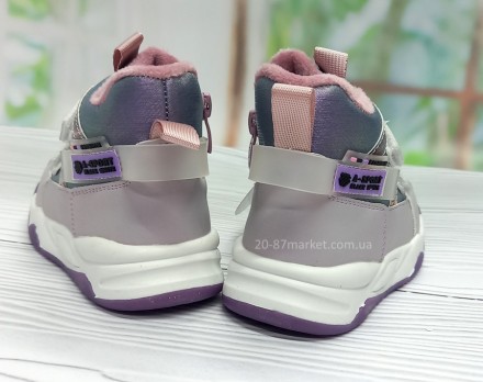 Ботинки на липучках для девочки р.23-28 арт.32817 тм Tom.m сиреневые
