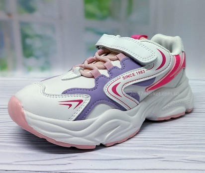 Кроссовки для девочки, белые, застёжка на липучке