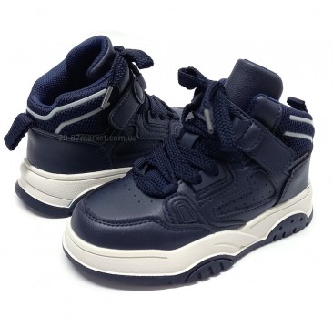 Кроссовки высокие, синие, для мальчика