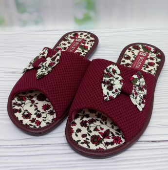 Тапочки белста женские, украшены бантиком