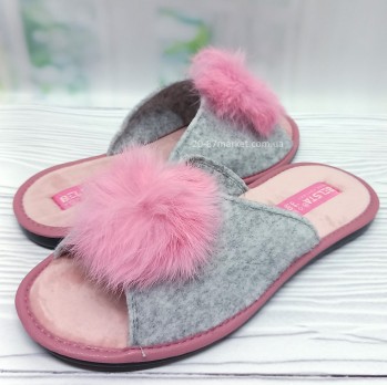Тапочки Белста, для девушки, стильное украшение - натуральный мех